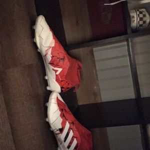 Adidas ace soccer cleat red and white